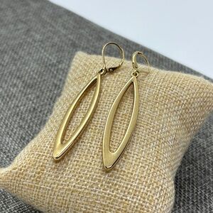 Joan Rivers Sleek Elegant Gold Tone Dangle Earrings